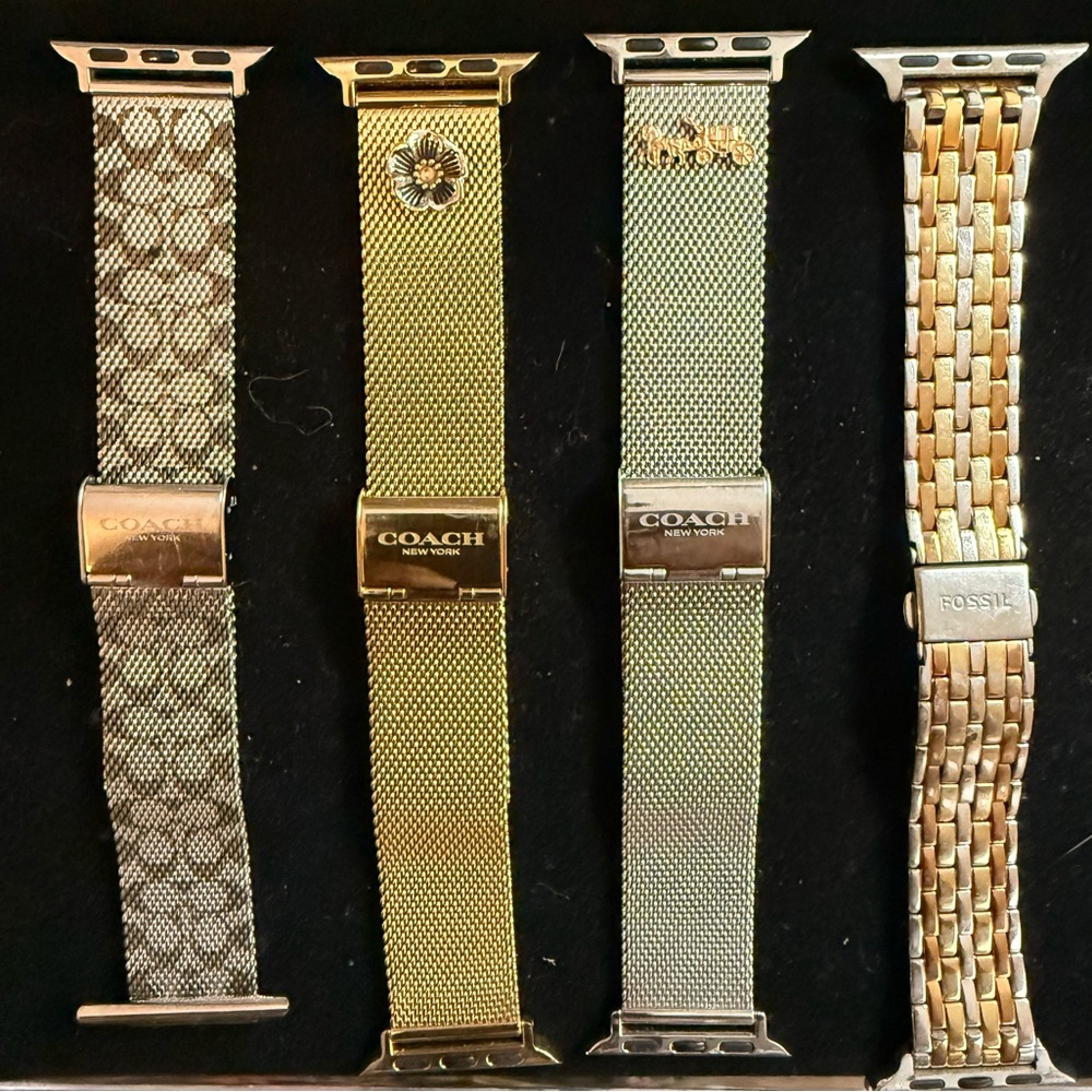 Coach Silver and Gold Mesh Watch Band